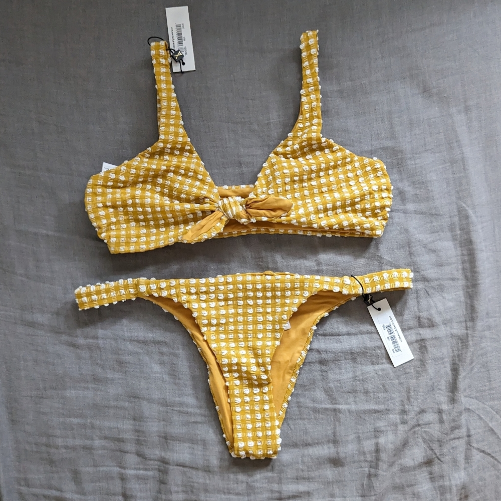Vitamin A Lou Top Carmen Bottom Check Bikini Set - Picture 2 of 8